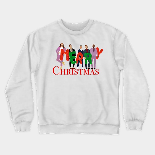 Fab 5 Christmas Crewneck Sweatshirt by rachaelthegreat